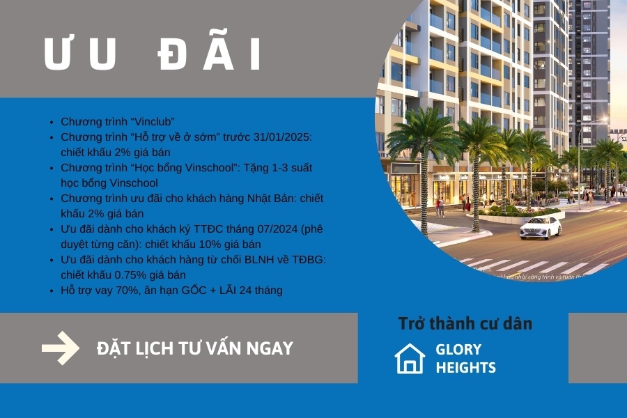 Chính sách ưu đãi khi mua căn hộ Glory Heights