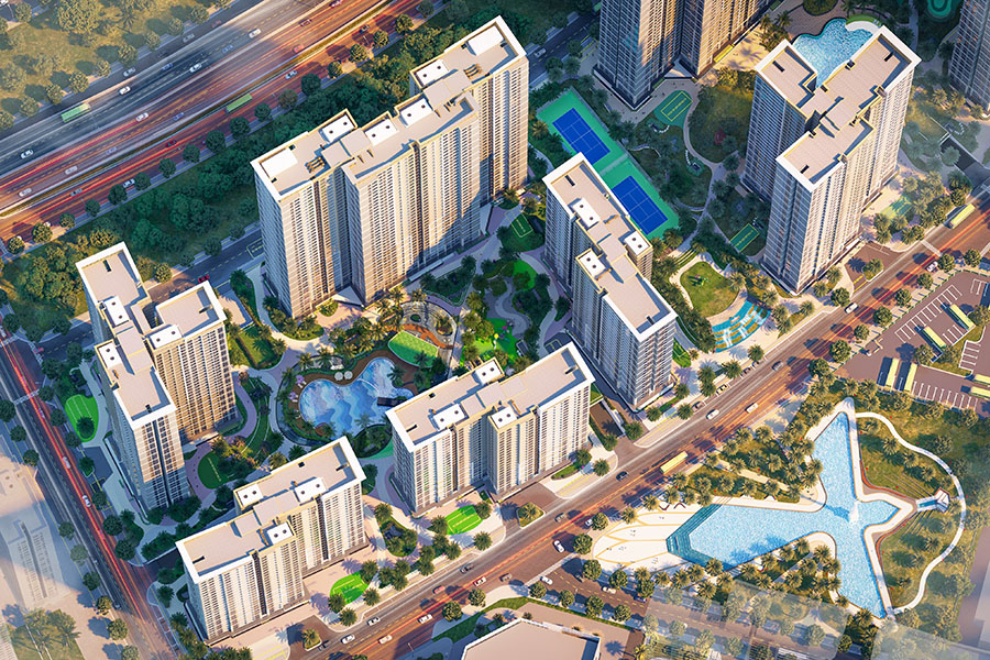 Tổng thể dự án Glory Heights nhìn từ trên cao