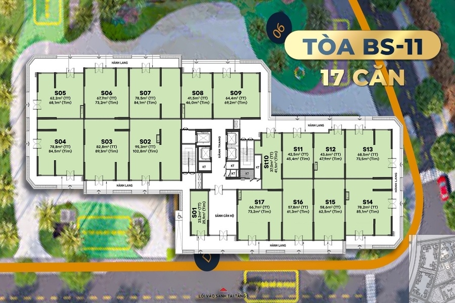 Layout Beverly Solari tòa BS-11