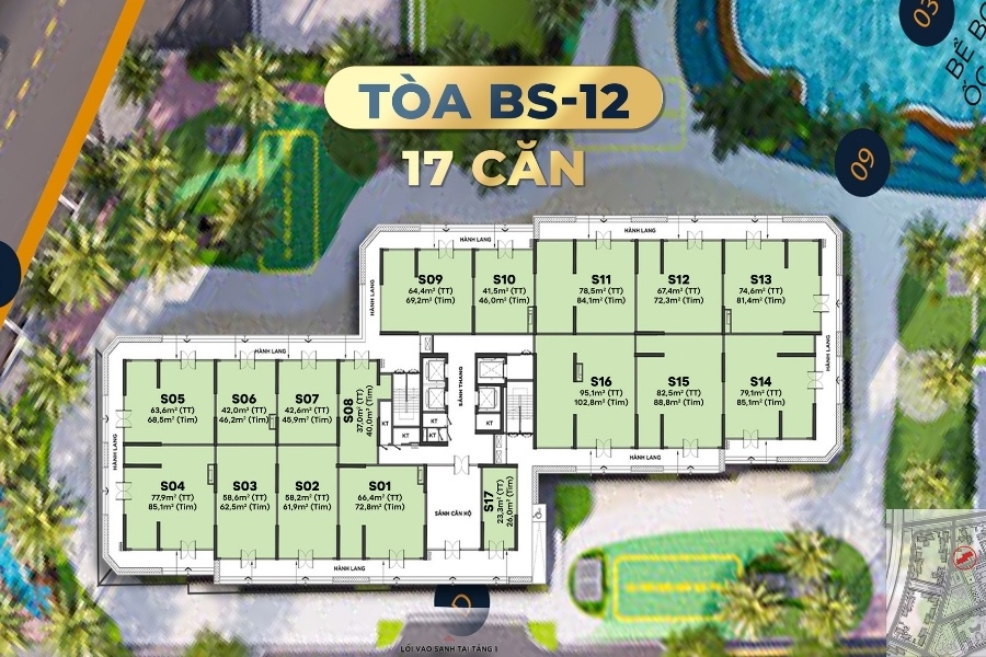 Layout Beverly Solari tòa BS-12