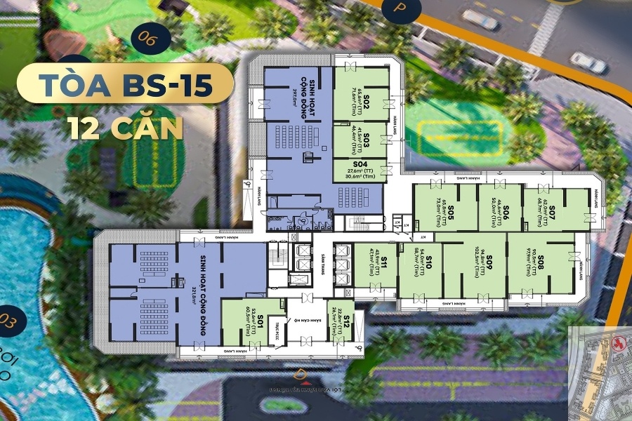 Layout Beverly Solari tòa BS-15