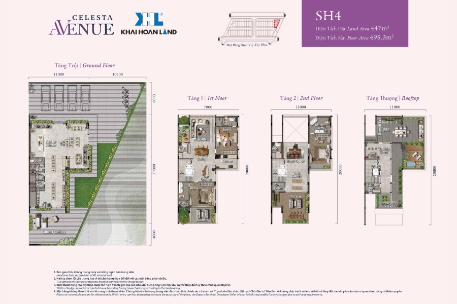 Layout mặt bằng căn hộ SH4 tại dự án Celesta Avenue