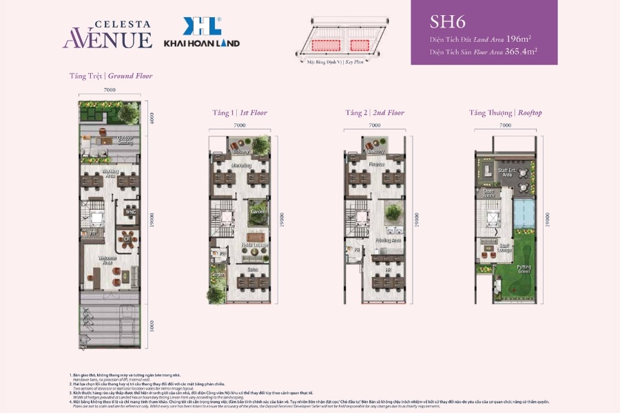 Layout mặt bằng căn hộ SH6 tại dự án Celesta Avenue