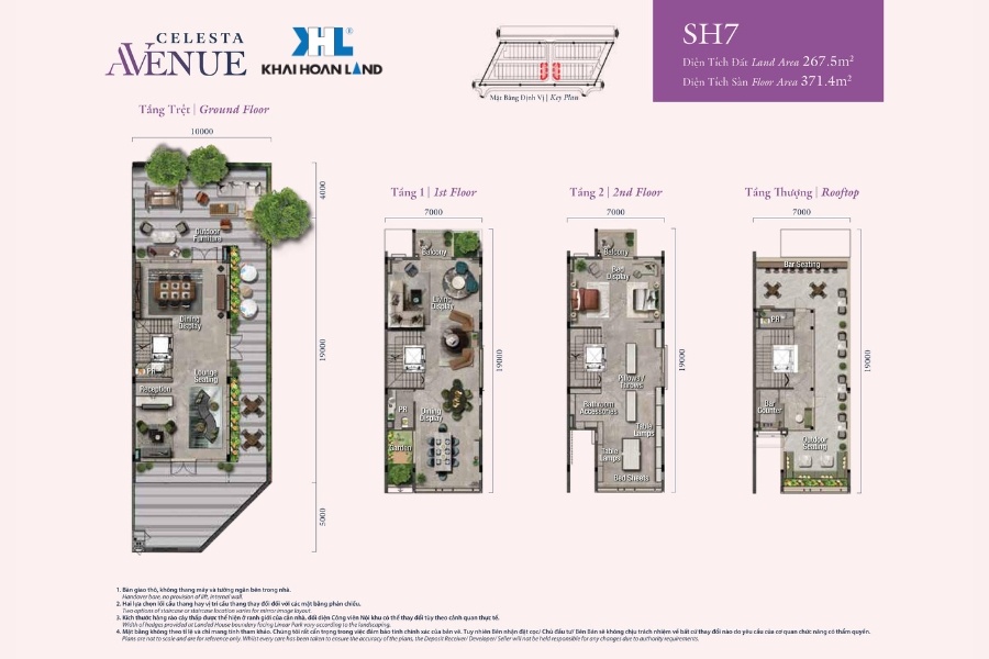 Layout mặt bằng căn hộ SH7 tại dự án Celesta Avenue