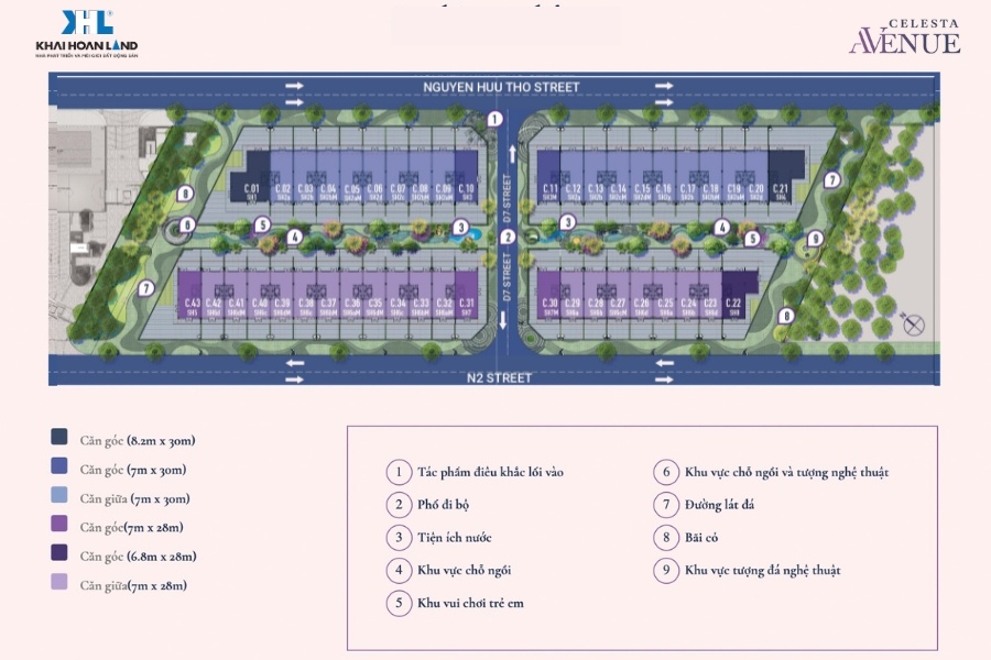 Layout mặt bằng tổng quan tại dự án Celesta Avenue