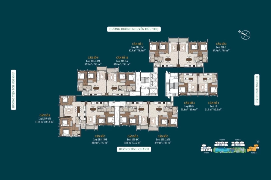 Layout mặt bằng tháp 4 của dự án