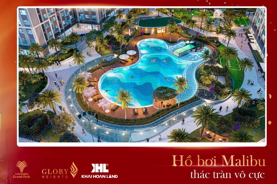 Tiện ích hồ bơi Malihu và Thác tràn vô cực tại Glory Heights