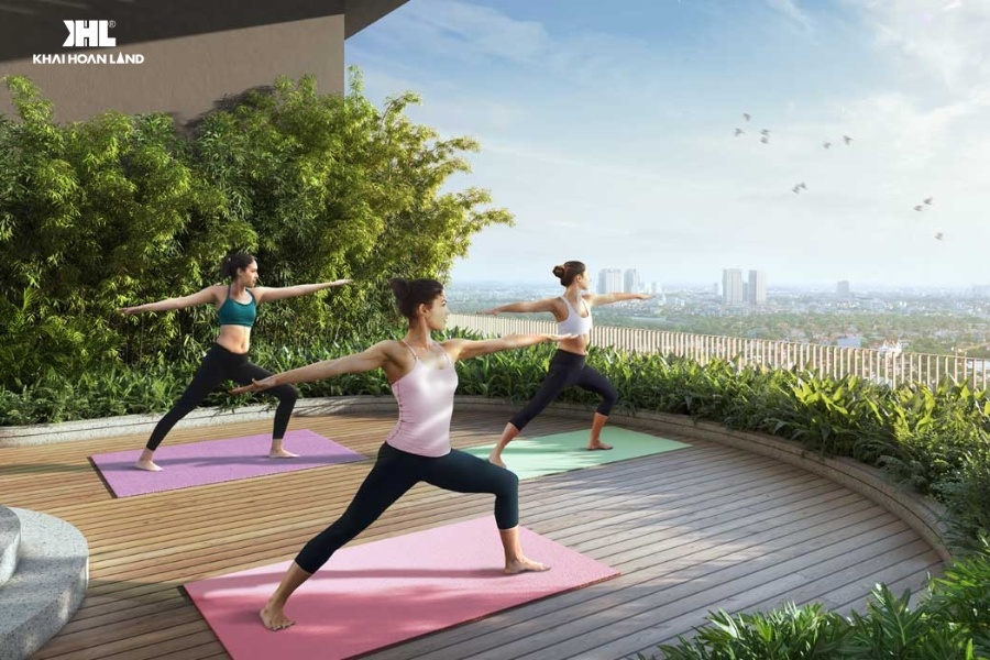 Phòng tập yoga vườn chân mây tại dự án Celesta Heights