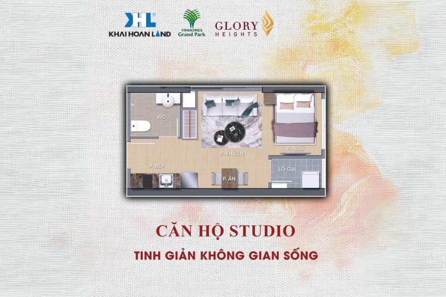 Căn hộ studio Glory Heights