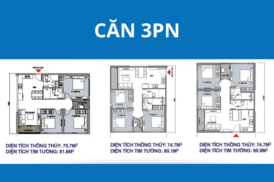 Layout căn 3PN