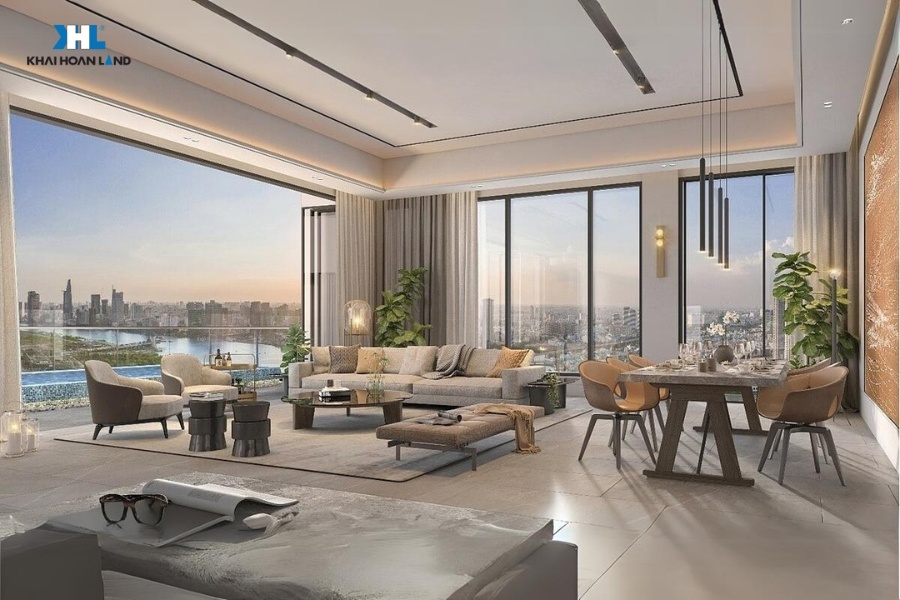 Nội thất bên trong căn hộ Sky Villa