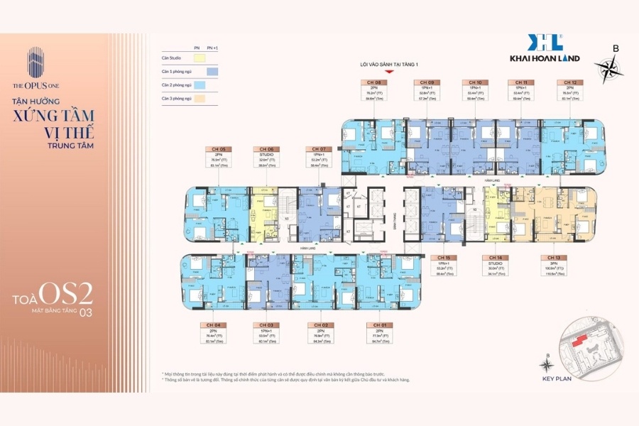 Layout tòa OS2 tầng 3