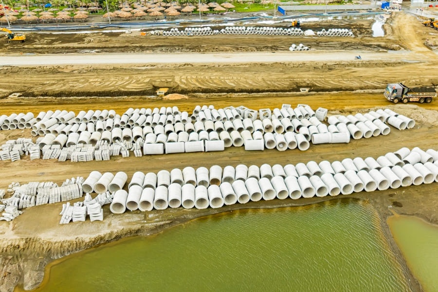 Công trường thi công Vinhomes Green Paradise tháng 10/2025